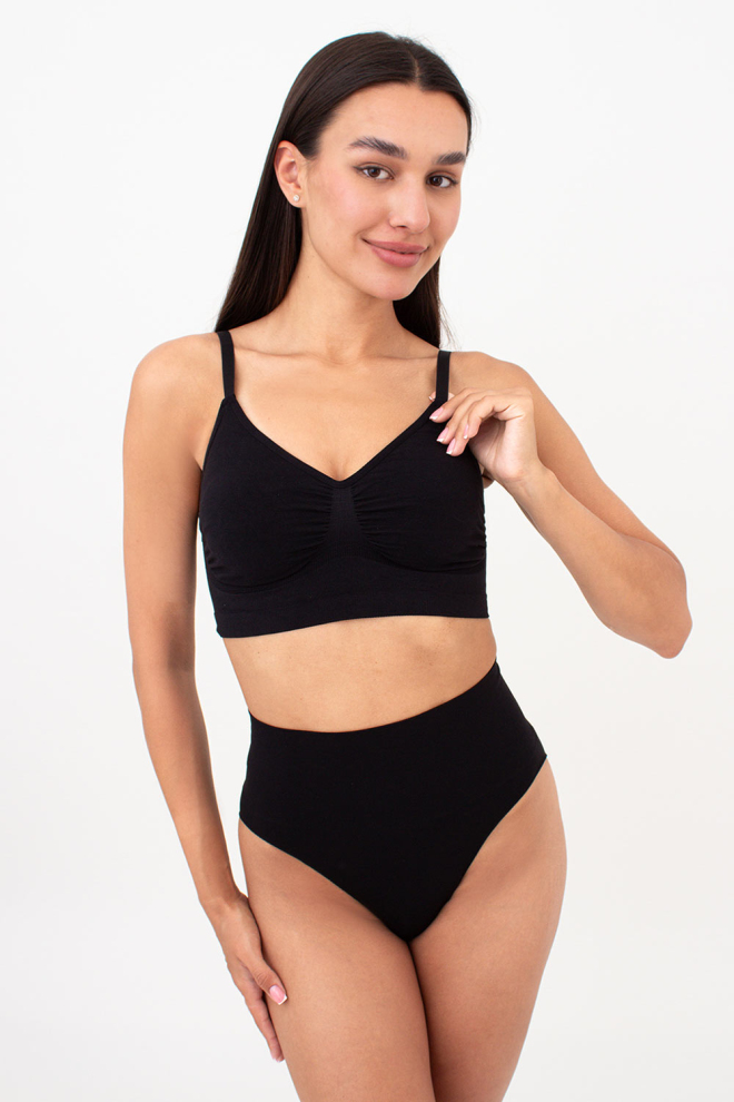 Nahtlose Brasiliana-Slips mit leicht formendem Effekt – BRASILIAN SHAPEWEAR (black)