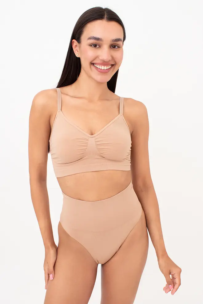 Seamless hi-leg briefs with a light shaping effect – HI-LEG SHAPEWEAR (nude)