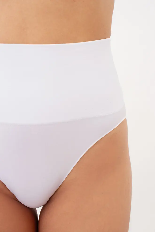 Seamless hi-leg briefs with a light shaping effect – HI-LEG SHAPEWEAR (white)
