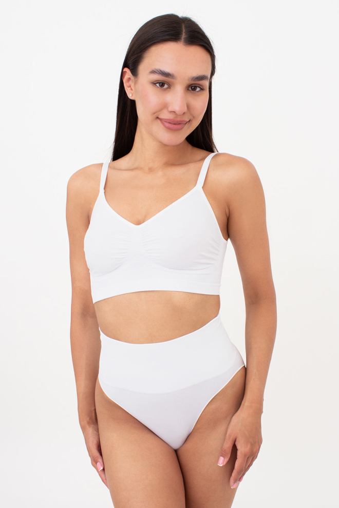 Nahtlose Slip-Unterhosen mit leicht formendem Effekt – HI-LEG SHAPEWEAR (white)