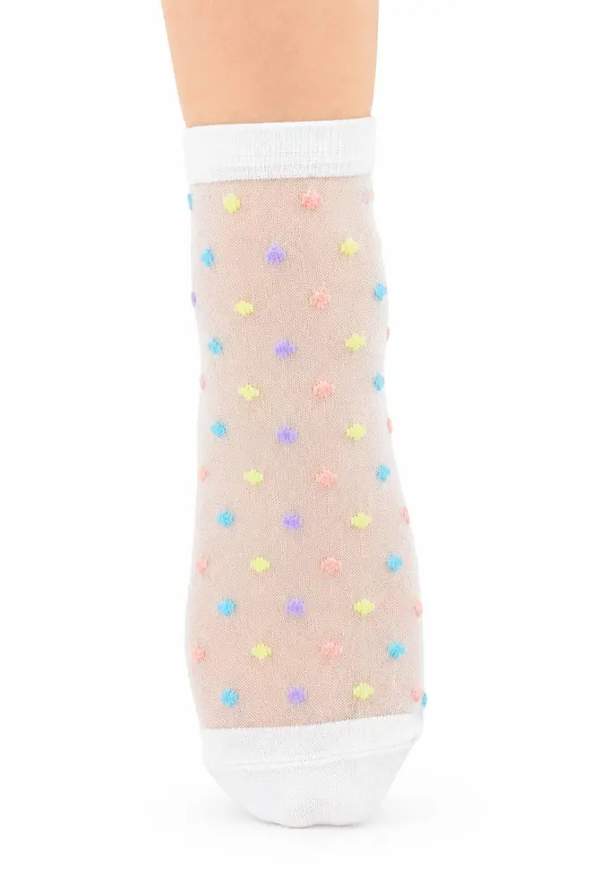 Heart print socks WS2 CRISTAL 075 (white)