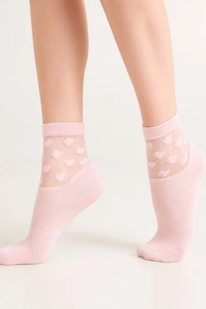 Socken mit Herzen WS2 CRISTAL 008 (blushing bride)