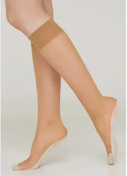 Nylon knee-highs with cotton foot part – Footies Style Knee-High (daino)