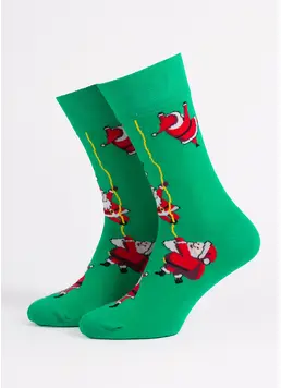 Men’s classic Christmas socks – MS3 NEW YEAR 2601 green