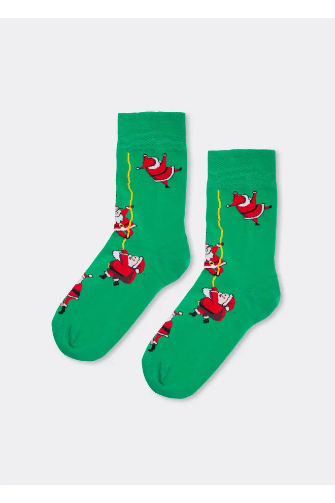 Men’s classic Christmas socks – MS3 NEW YEAR 2601 green