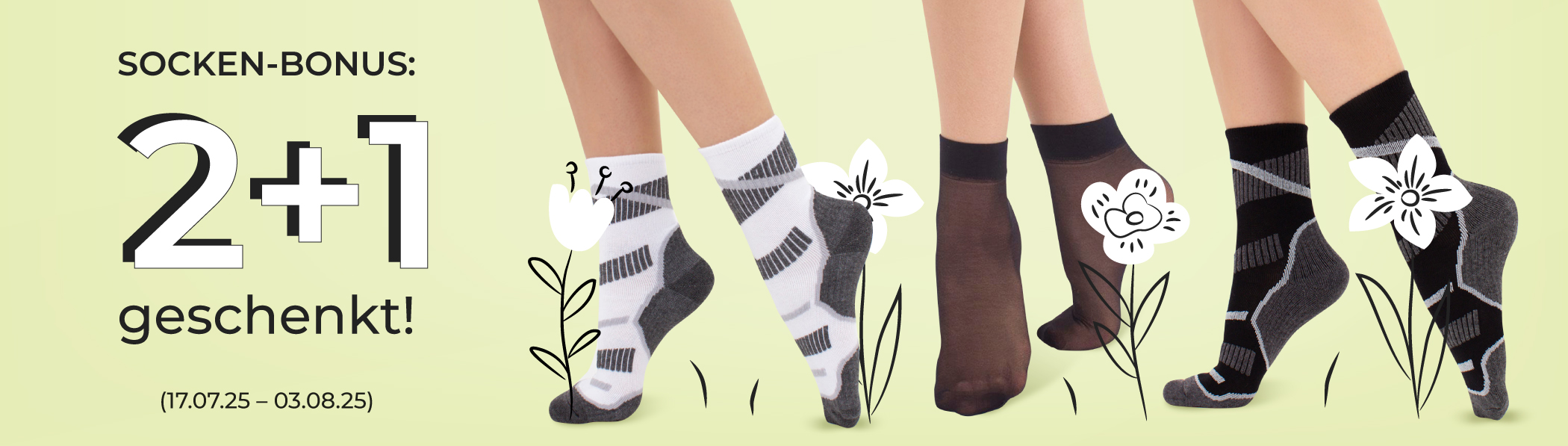 Socken-Bonus: 2+1 geschenkt