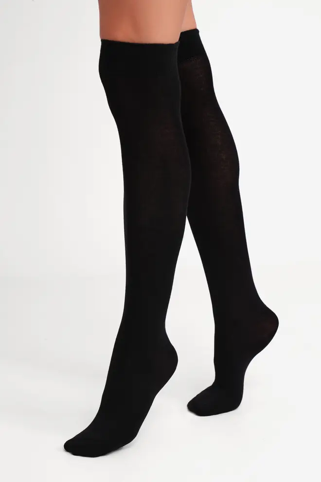 Knielange Socken aus Baumwolle WG1 CLASSIC 2501 (black)