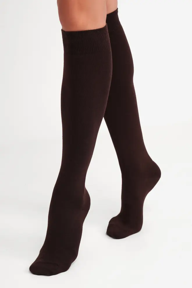 Knielange Socken aus Baumwolle WG1 CLASSIC 2501 (chocolate)
