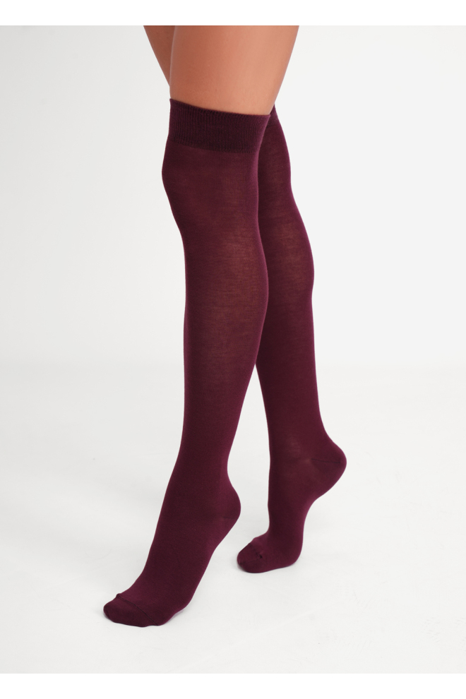 Knielange Socken aus Baumwolle WG1 CLASSIC 2501 (marsala)