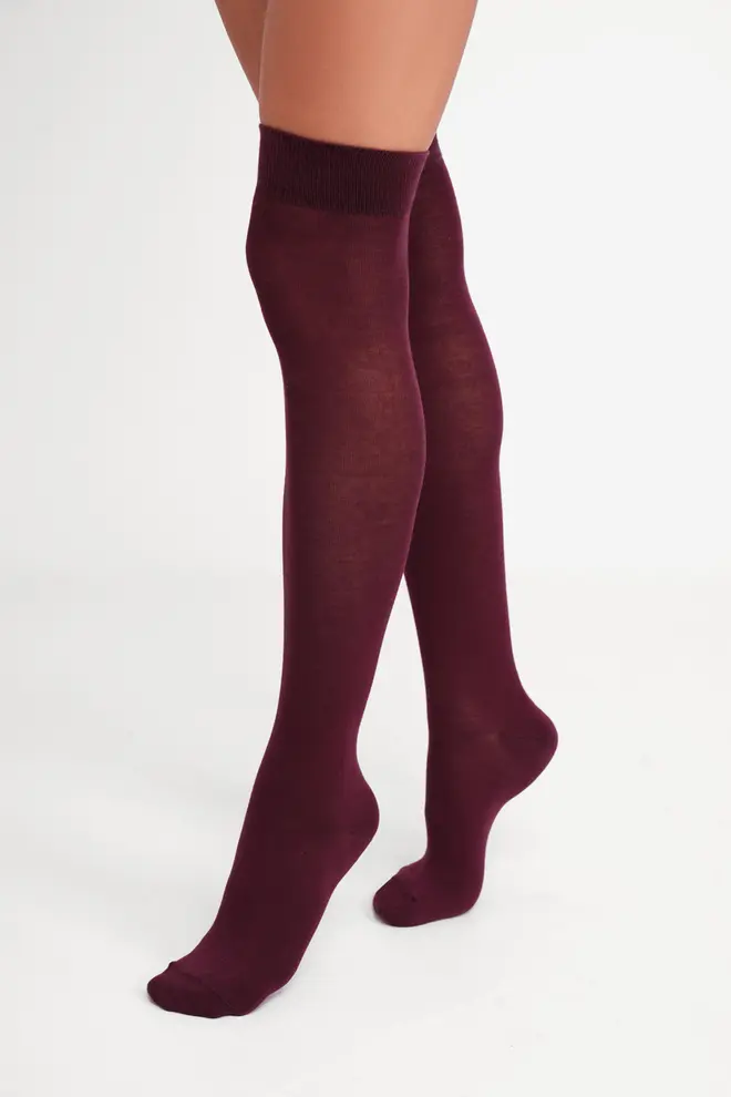 Knielange Socken aus Baumwolle WG1 CLASSIC 2501 (marsala)