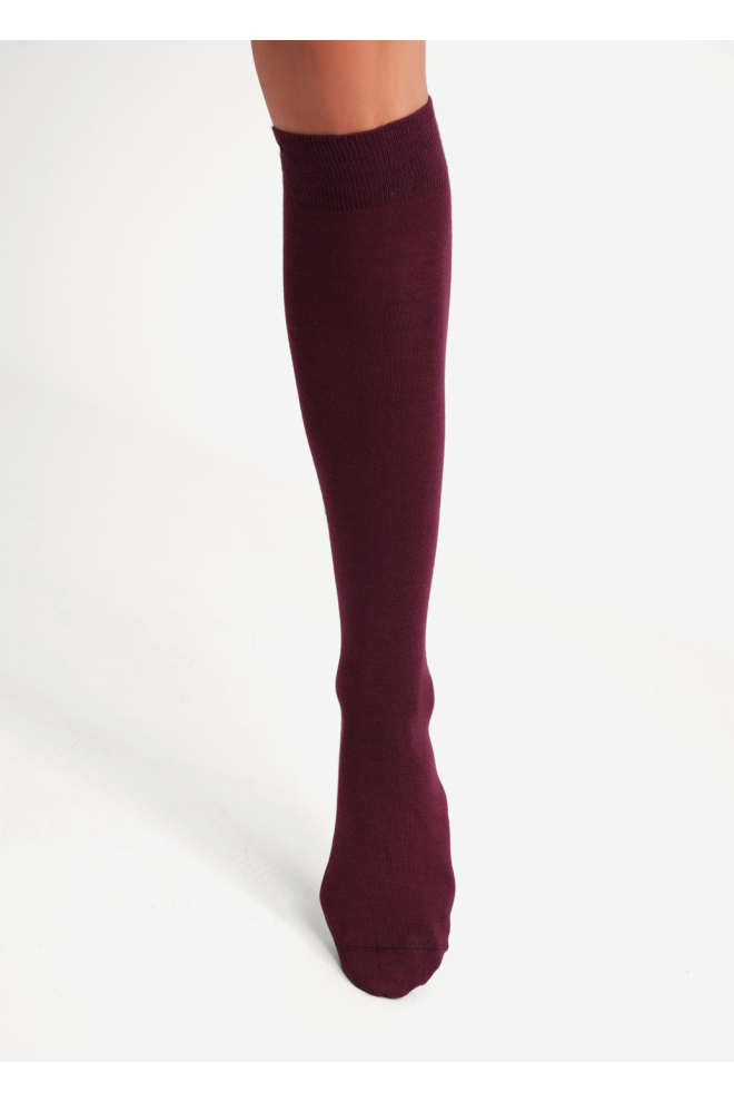 Knielange Socken aus Baumwolle WG1 CLASSIC 2501 (marsala)