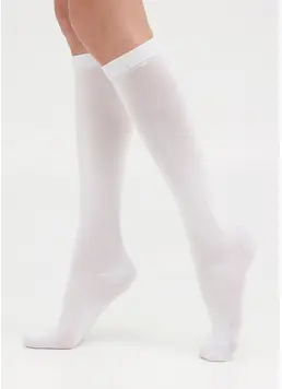 Knielange Socken aus Baumwolle WG1 CLASSIC (white)