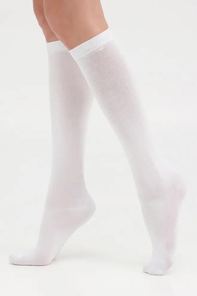 Knielange Socken aus Baumwolle WG1 CLASSIC (white)