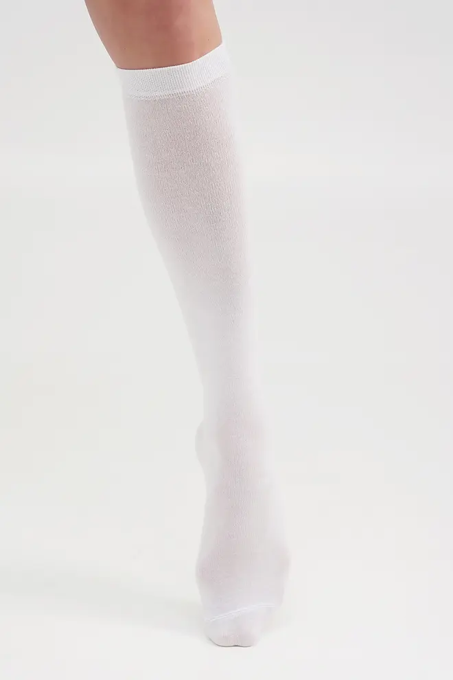 Knielange Socken aus Baumwolle WG1 CLASSIC (white)