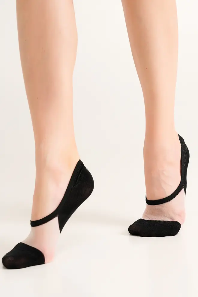 Socks with transparent insert WS0 CRISTAL 001 black