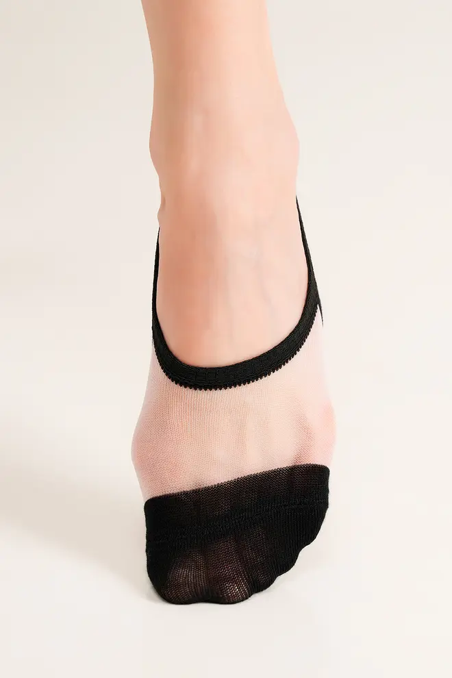Socks with transparent insert WS0 CRISTAL 001 black