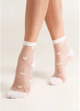 Socken mit Herzen WS2 CRISTAL 074 white