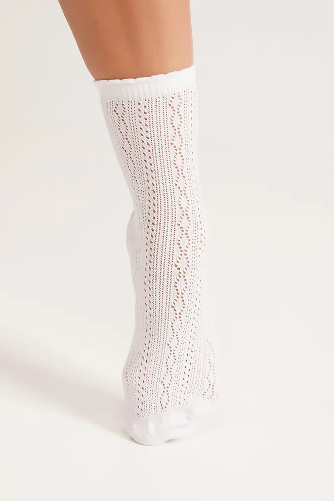High openwork socks WS3 AIR 002 bianco