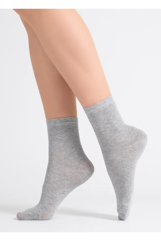 2 Pack Hohe socken aus Baumwolle WS3 CLASSIC (light grey melange/white)