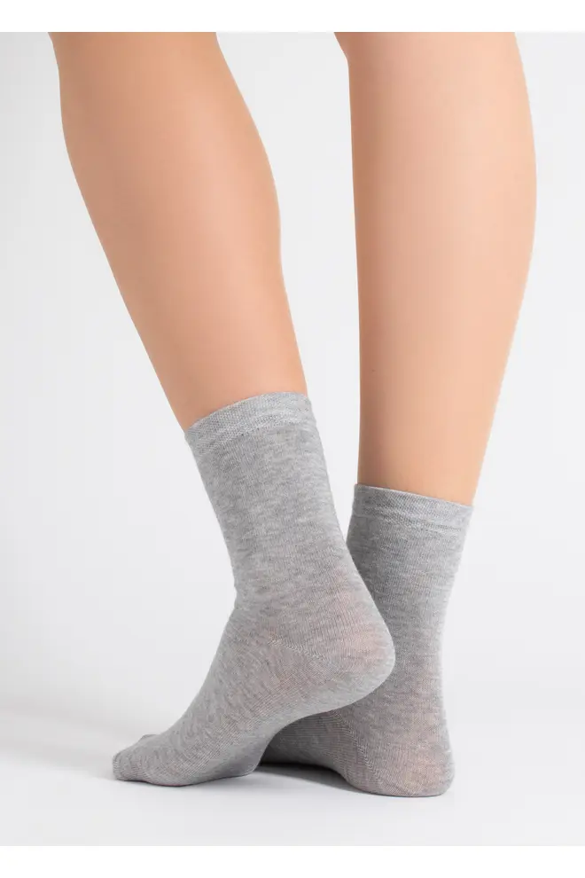 2 Pack Hohe socken aus Baumwolle WS3 CLASSIC (light grey melange/white)