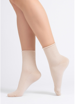Gerippte Damensocken WS3 FASHION 060 (sand)