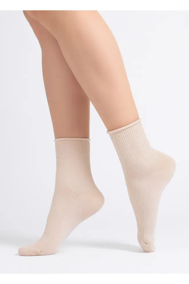 Gerippte Damensocken WS3 FASHION 060 (sand)