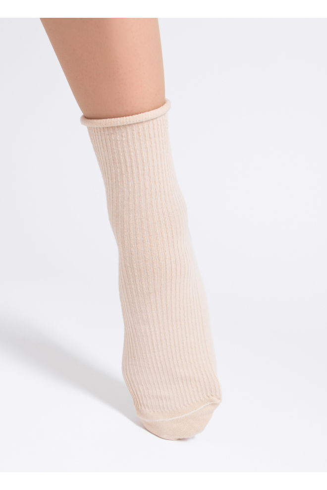 Gerippte Damensocken WS3 FASHION 060 (sand)