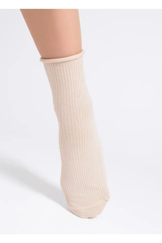 Gerippte Damensocken WS3 FASHION 060 (sand)