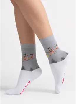 Weihnachtssocken WS3 NEW YEAR 2606 white/silver