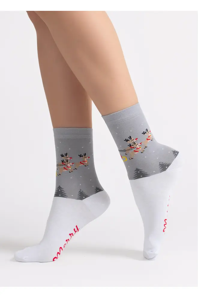 Christmas Socks WS3 NEW YEAR 2606 white/silver
