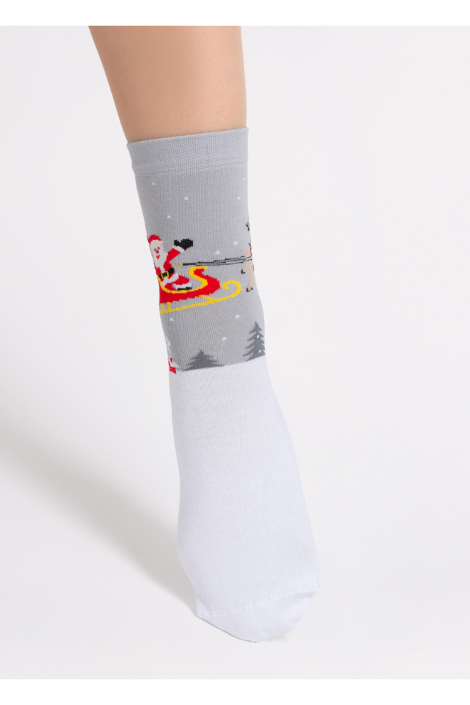 Weihnachtssocken WS3 NEW YEAR 2606 white/silver