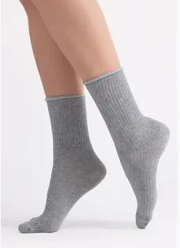 Ribbed Socks WS4 RIB MELANGE (light grey melange)