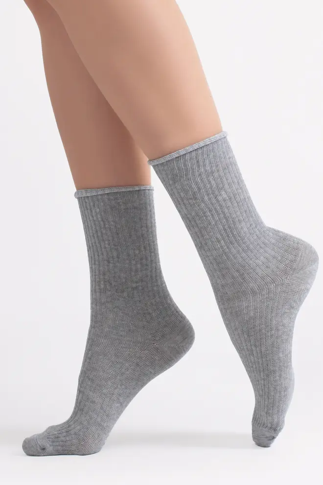 Ribbed Socks WS4 RIB MELANGE (light grey melange)