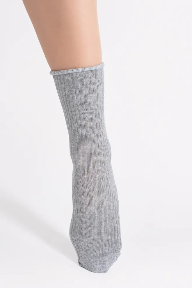 Ribbed Socks WS4 RIB MELANGE (light grey melange)