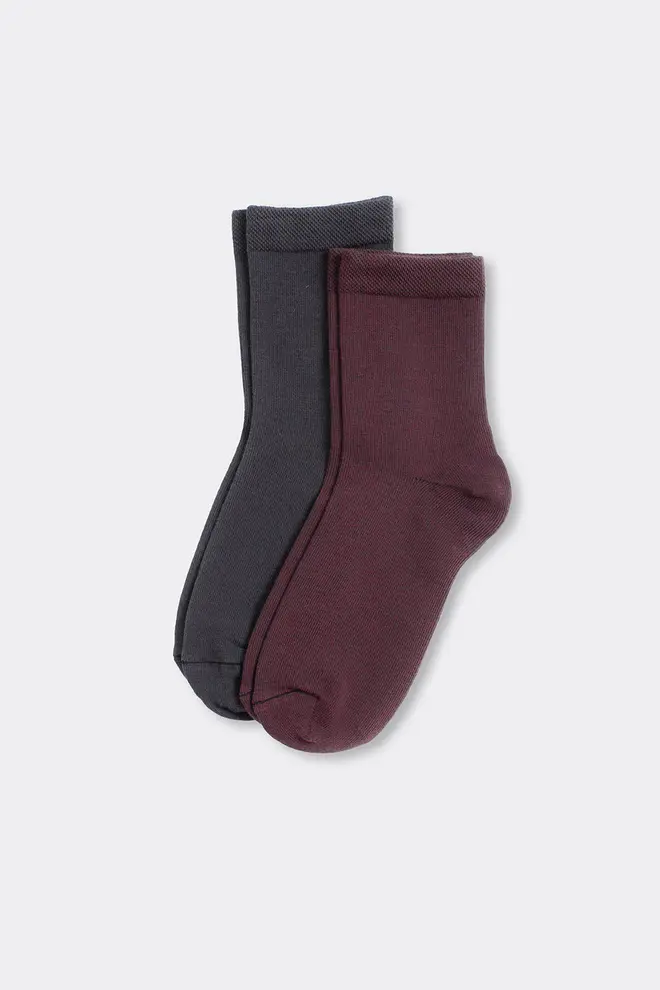 2 Pack Cotton High Socks WS3 CLASSIC (marsala/iron)