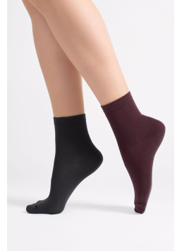 2 Pack Cotton High Socks WS3 CLASSIC (marsala/iron)