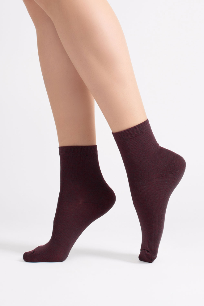 2 Pack Hohe socken aus Baumwolle WS3 CLASSIC (marsala/iron)