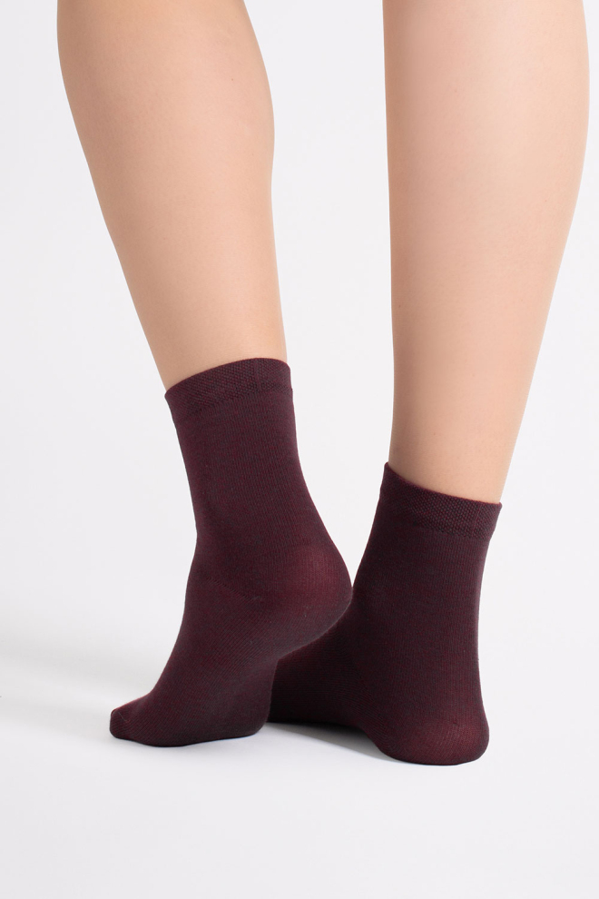 2 Pack Hohe socken aus Baumwolle WS3 CLASSIC (marsala/iron)