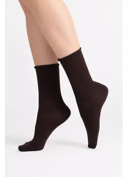 Hoche gerippte Damensocken WS4 RIB (chocolate)
