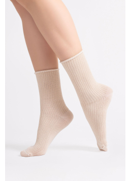 Hoche gerippte Damensocken WS4 RIB (sand) Hoche gerippte Damensocken WS4 RIB (sand)