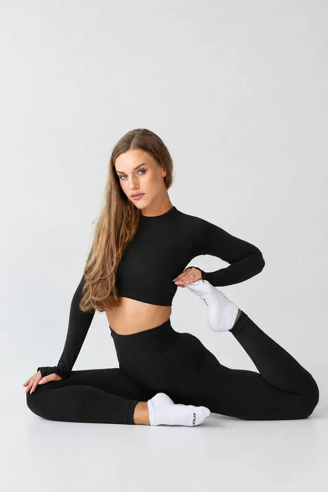 Leggings with a shaping waistband FLEXING LEGGINGS ACTIVE Flexit (Black)