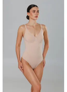 String bodysuit with thin straps BODY STRING SHAPEWEAR light nude