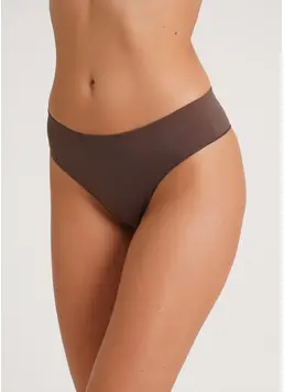 Seamless Ribbed Brazilian Briefs BRASILIAN BRIEFS RIB Deep Taupe (Brown)