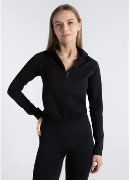 Long sleeve zip-up top JACKET (black)
