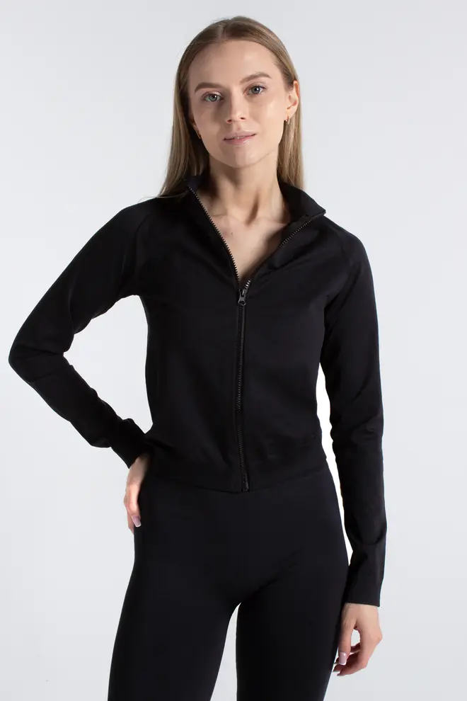 Long sleeve zip-up top JACKET (black) Long sleeve zip-up top JACKET (black)