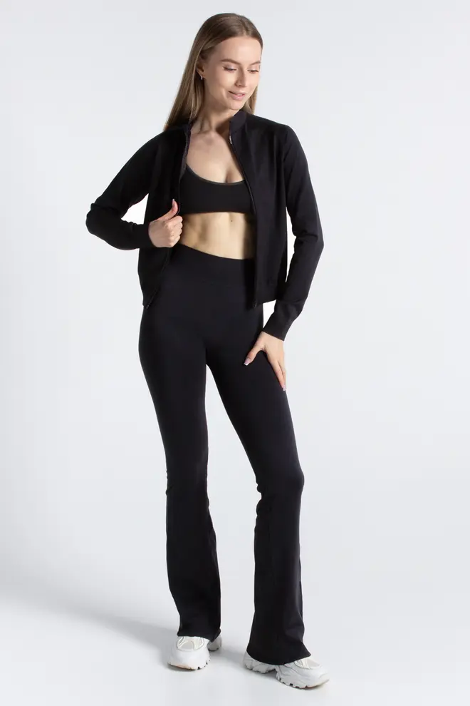 Langarmshirt mit Reißverschluss JACKET (black)