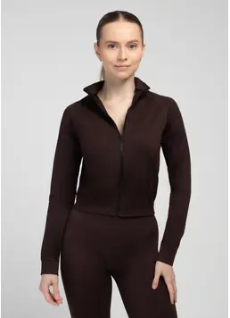 Long sleeve zip-up top JACKET (hot chocolate)