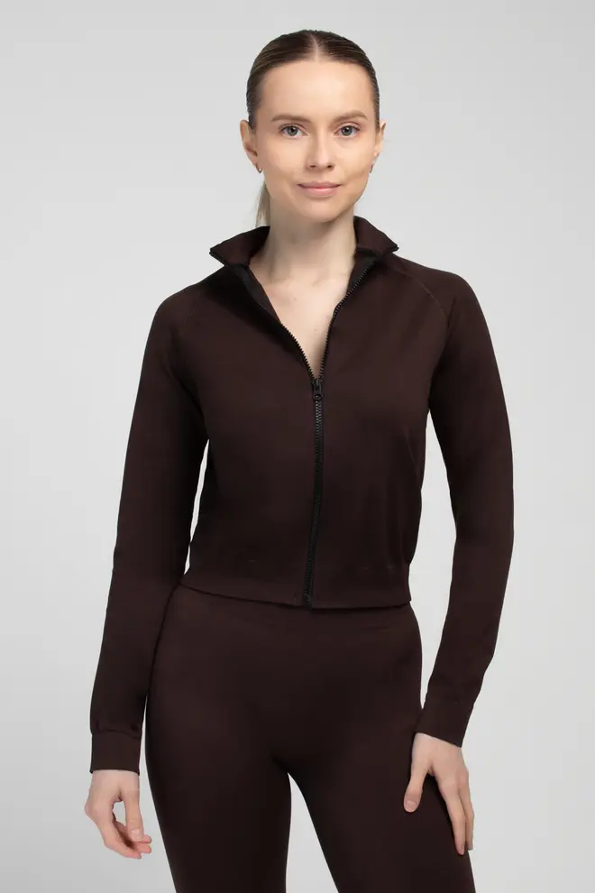 Long sleeve zip-up top JACKET (hot chocolate) Long sleeve zip-up top JACKET (hot chocolate)