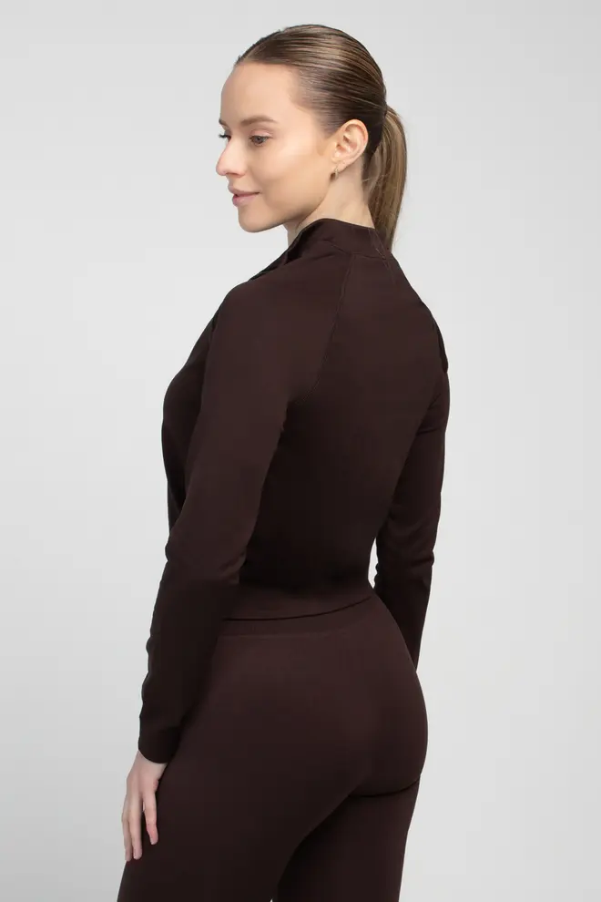 Langarmshirt mit Reißverschluss JACKET (hot chocolate)