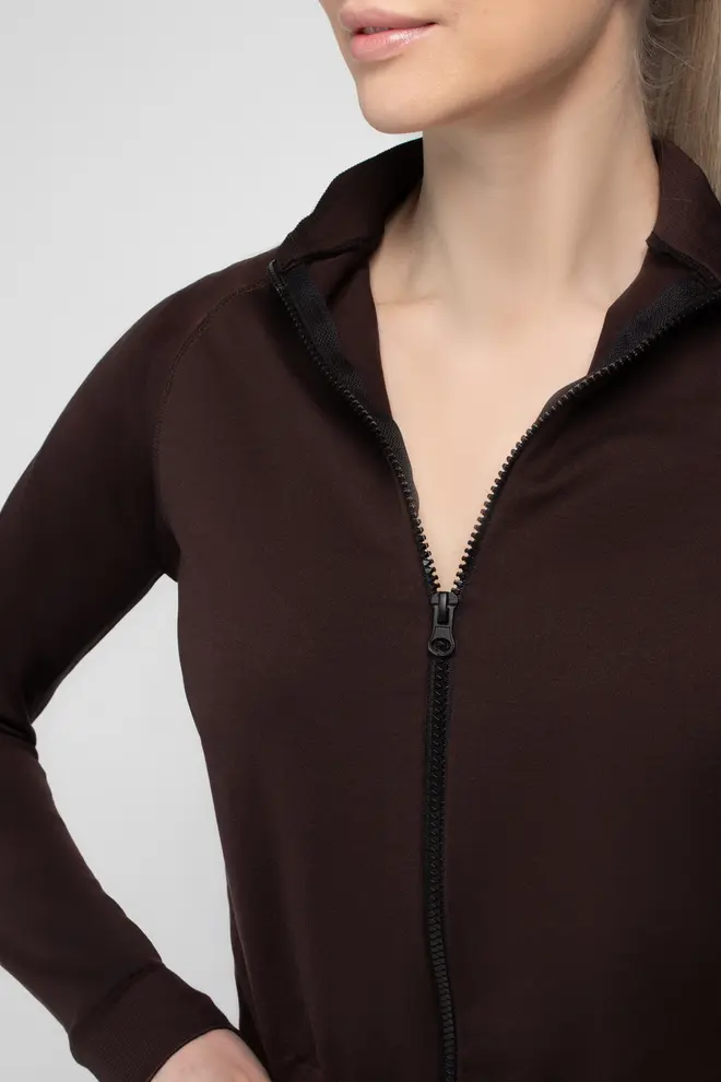 Langarmshirt mit Reißverschluss JACKET (hot chocolate)